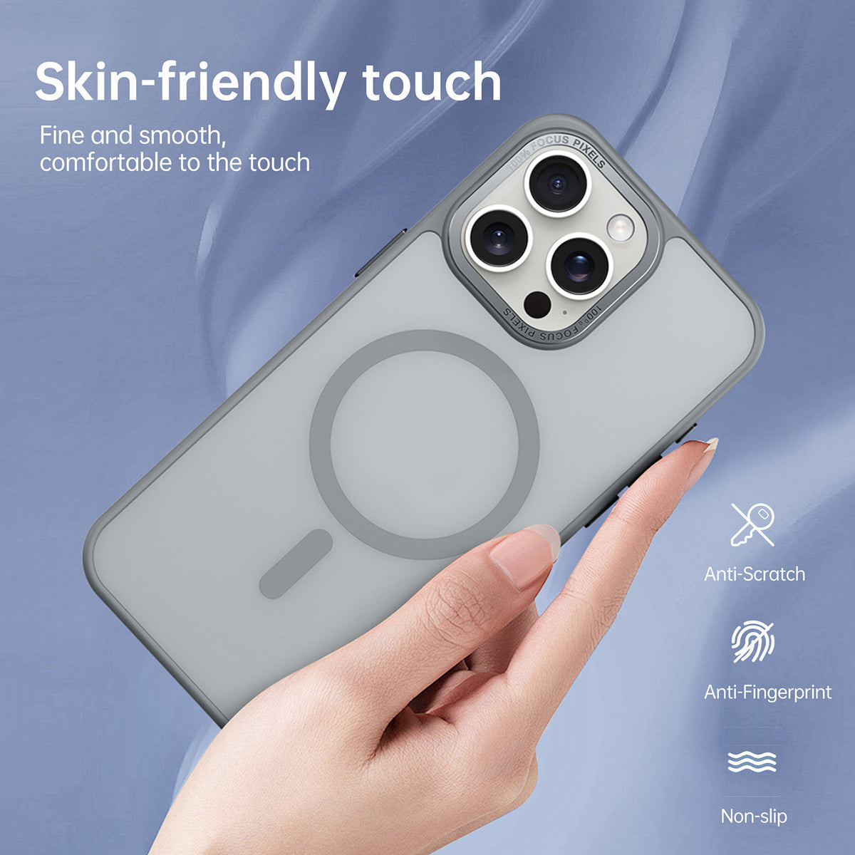 Cover per iPhone - Trasparente effetto fumé - Soft touch + Anti impronte - compatibile per magsafe - 6030