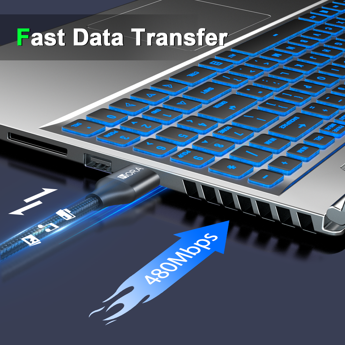 Cavo USB-A ➜ USB-C/LIGHTNING Intrecciato 1m | Ricarica Rapida 2.4A & Alta Resistenza - CAB249/CAB250