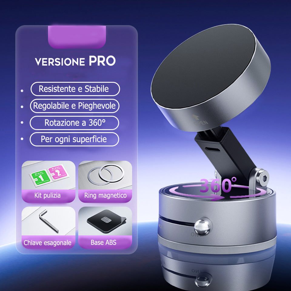 Supporto magnetico per smartphone con ventosa a vuoto, pieghevole e salvaspazio — perfetto per auto, casa e scrivania - A2/A2 Pro/A3