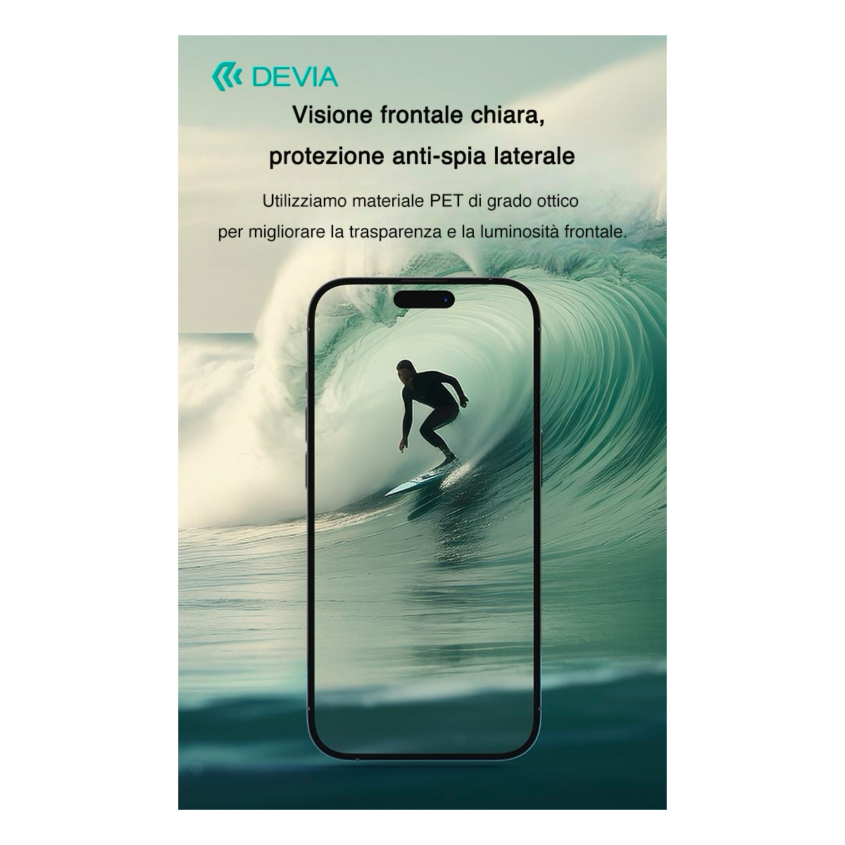 Devia pellicola in TPU Soft privacy lucida - effetto privacy a 28° - delicato per gli occhi - R213