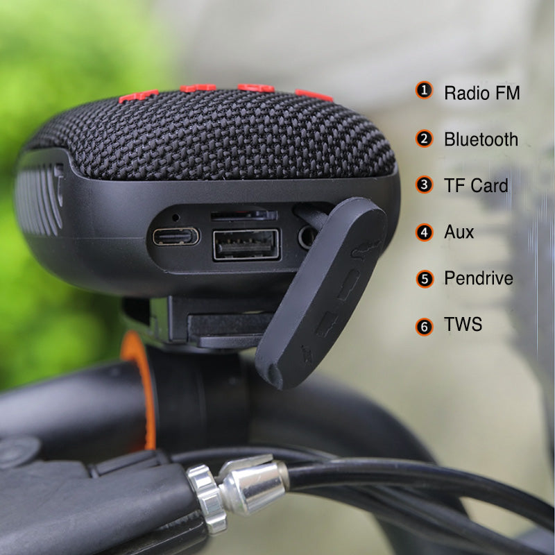 Altoparlante Bluetooth Portatile Impermeabile | Con Gancio, Radio FM, AUX, USB, TF – Ideale per Bici, Moto, Monopattino - SS-20