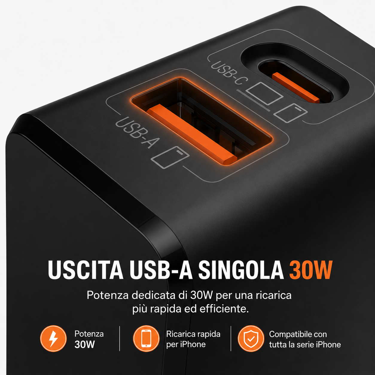 Caricatore Universale GaN 65W con Adattatori Internazionali EU/US/UK/AU | USB-C + USB-A | Ricarica Rapida per iPhone, Samsung, iPad, MacBook, Laptop e Tablet