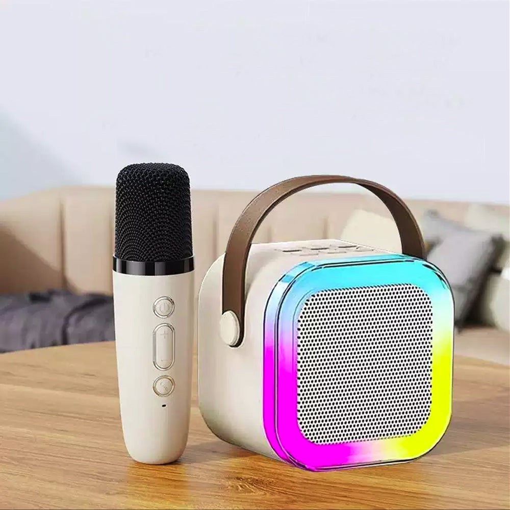 Altoparlante Karaoke Bluetooth con Luci LED, Jack, Slot TF e 2 Microfoni Inclusi - K12/K14