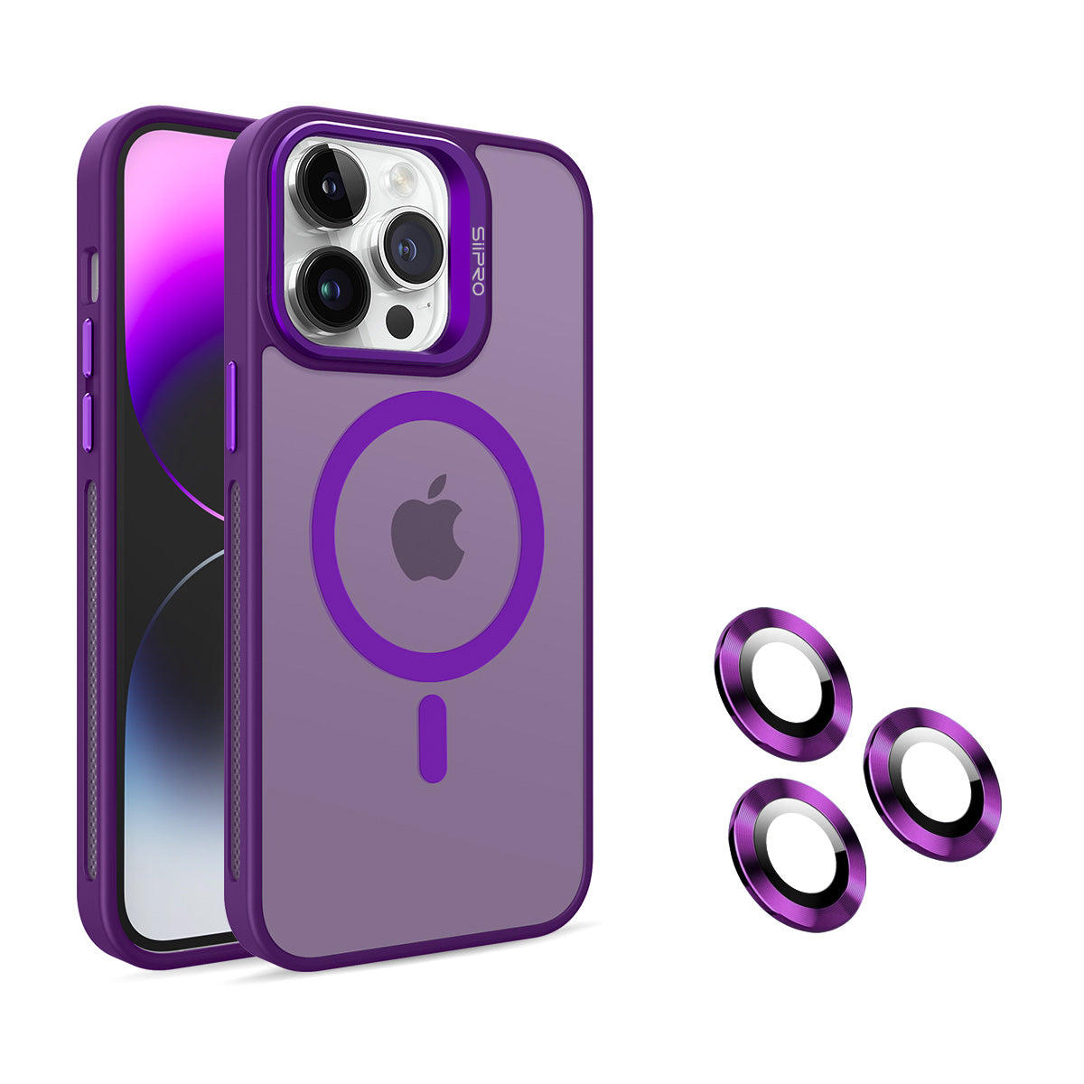 Cover iPhone con Supporto Fotocamera Integrato – Trasparente Fumé, Compatibile MagSafe, Mod. 7011