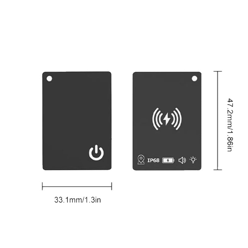 Mini Card Anti-Smarrimento 3.3x4.5cm | Compatibile con Apple Find My | Localizzazione Globale | Wireless & Impermeabile IP68 - K7