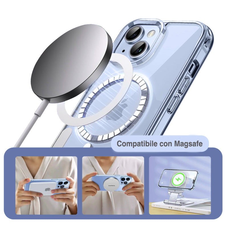 Custodia Trasparente Magnetica con Tasto AI Laterale per iPhone 16 / 16 Plus / 16 Pro / 16 Pro Max – CS03