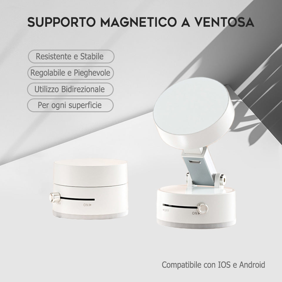 Supporto magnetico per smartphone con ventosa a vuoto, pieghevole e salvaspazio — perfetto per auto, casa e scrivania - A2/A2 Pro/A3