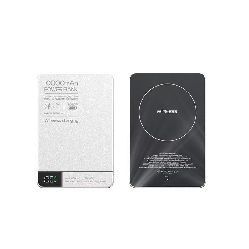 Power Bank Magnetico|Anti-surriscaldamento・Display LED|Design sottile e leggero|5000/10000mAh| Compatibile iPhone e Android – Q1/Q2