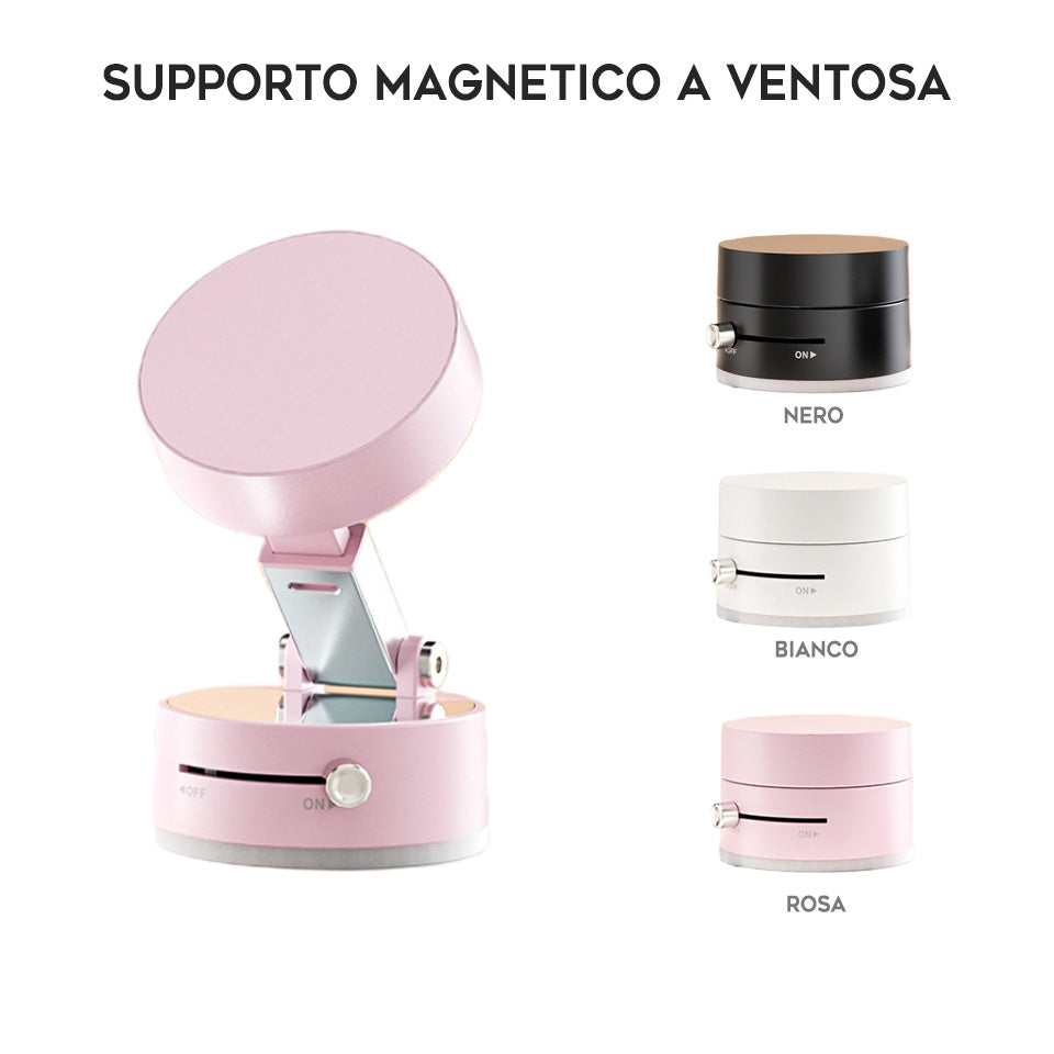 Supporto magnetico per smartphone con ventosa a vuoto, pieghevole e salvaspazio — perfetto per auto, casa e scrivania - A2/A2 Pro/A3