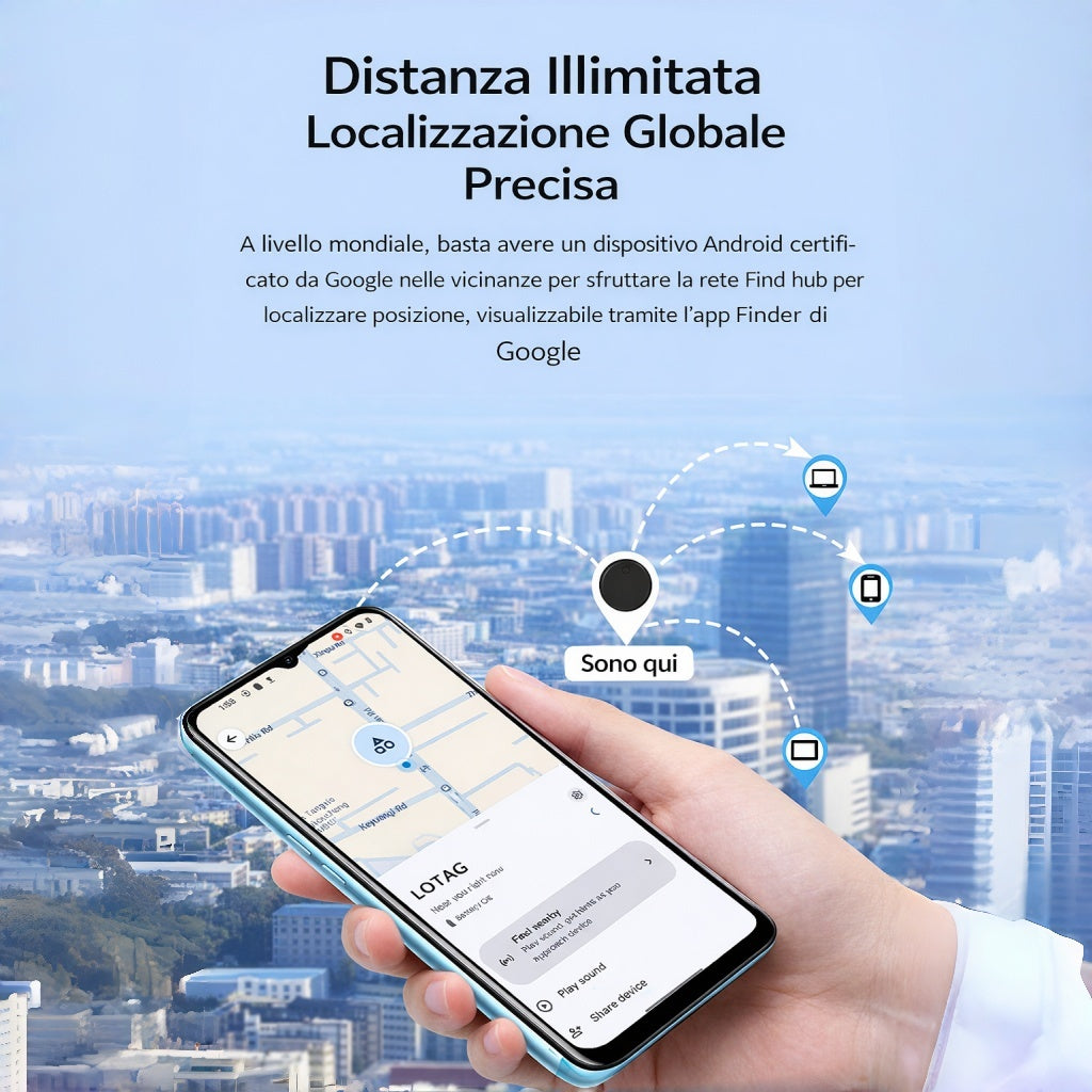 LOTAG Dispositivo Anti-Smarrimento – localizzatore compatibile con Android Google Find Hub, Ideale per Chiavi, Zaini, Animali e Altri Oggetti - F18