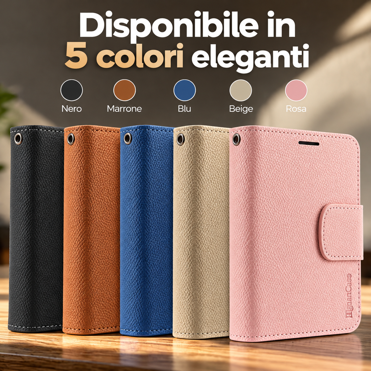 Cover a Libro 2 in 1 Magnetica e Staccabile per iPhone Duo, Custodia Portafoglio in PU con Porta Carte, Supporto Verticale e Orizzontale, Chiusura Magnetica e Laccetto-DUO-L01