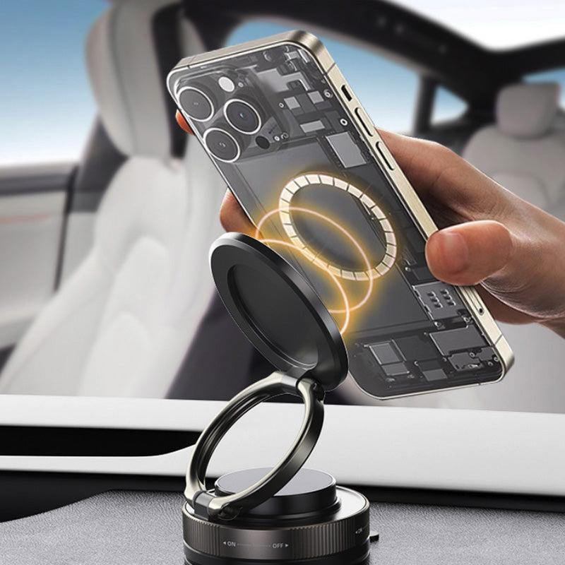 Supporto Magnetico Smartphone con Ventosa a Vuoto | 360° Rotazione | Super Stabile | Pieghevole e Salvaspazio | Perfetto per Auto, Tavolo, Muro, Vetro - SP03/SP04