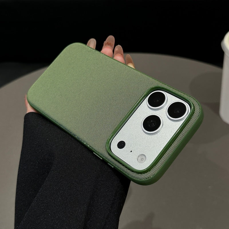 Cover Magnetica per iPhone, Protettiva Antiurto con Finitura Testurizzata e Bordi Rialzati-CS19
