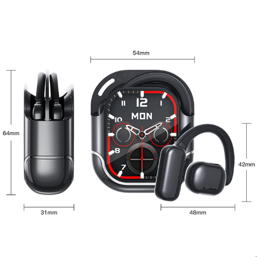 Auricolari AI G305 con Traduzione Intelligente | Bluetooth Sportivi a Clip, Schermo LED Smart & Design Ergonomico
