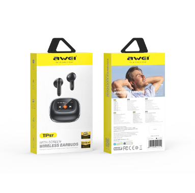 Awei TP97 – Auricolari Wireless con Schermo LCD Touch 🎶 | Bluetooth 5.4 🚀 | Subwoofer Bass 🔊 | Effetti Sonori 3D 🎧 | Batteria Lunga Durata 🔋