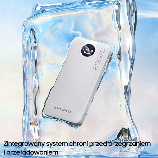 Awei P134K Power Bank 20000mAh | 4 Cavi Integrati | Ricarica Rapida | Display LED | Ultra Slim & Portatile