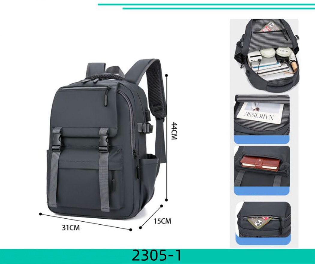 Zaino Multifunzione 2305/2306-1 - Impermeabile Capiente e Organizzato con Scomparti Multipli e Tasche Intere per Laptop Libri e Accessori