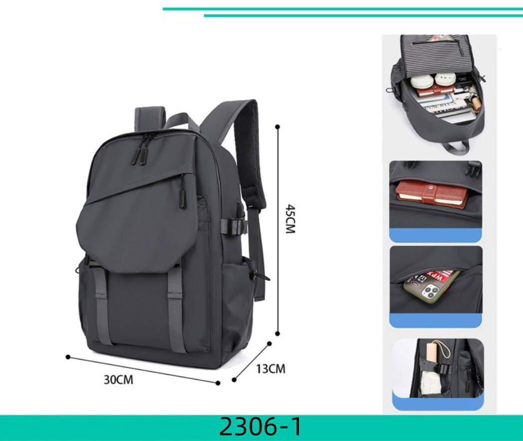 Zaino Multifunzione 2305/2306-1 - Impermeabile Capiente e Organizzato con Scomparti Multipli e Tasche Intere per Laptop Libri e Accessori