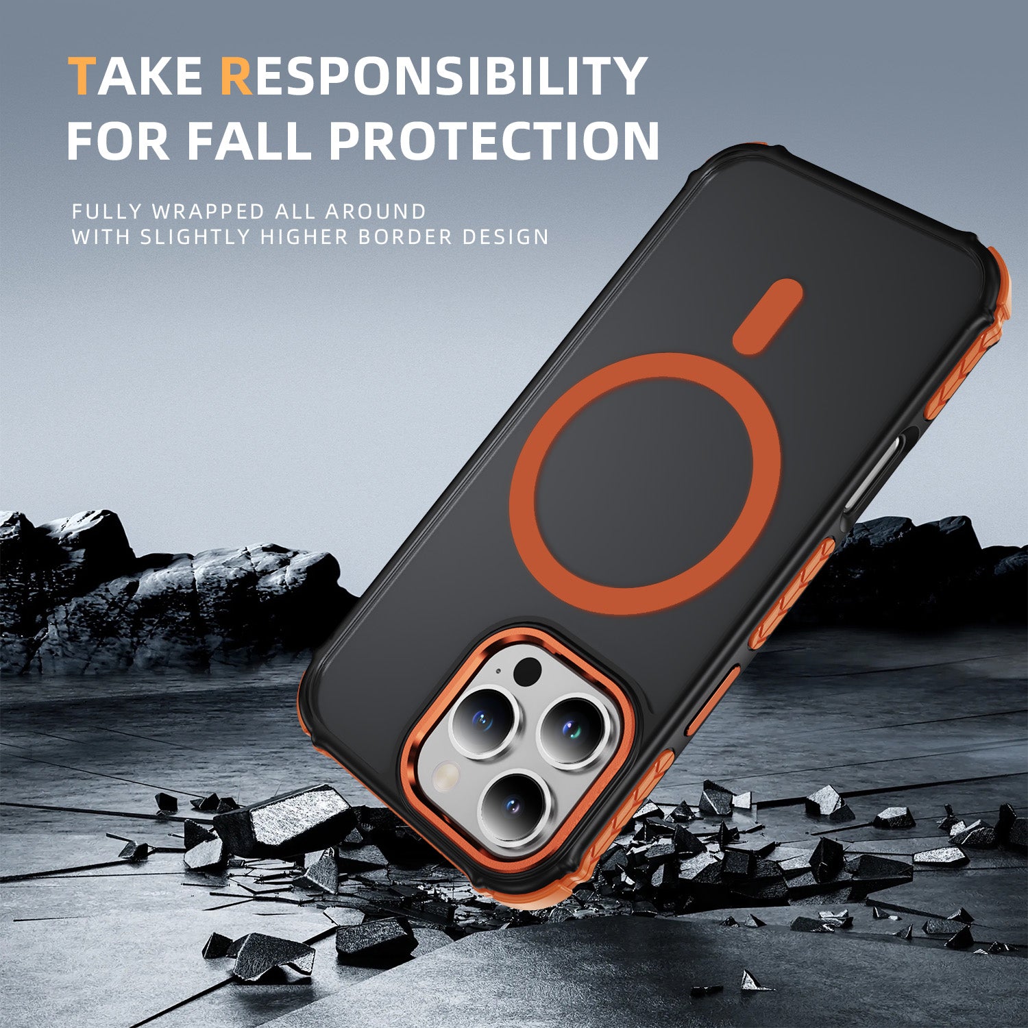 Cover anti-caduta per iPhone, con massima protezione, design elegante e moderno, compatibile con MagSafe - 7018