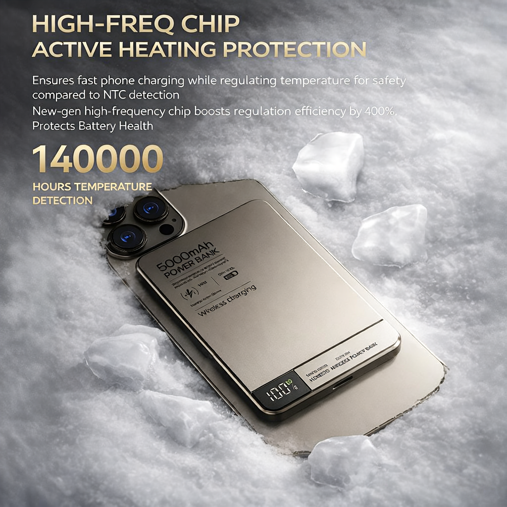 Power Bank Magnetico|Anti-surriscaldamento・Display LED|Design sottile e leggero|5000/10000mAh| Compatibile iPhone e Android – Q1/Q2
