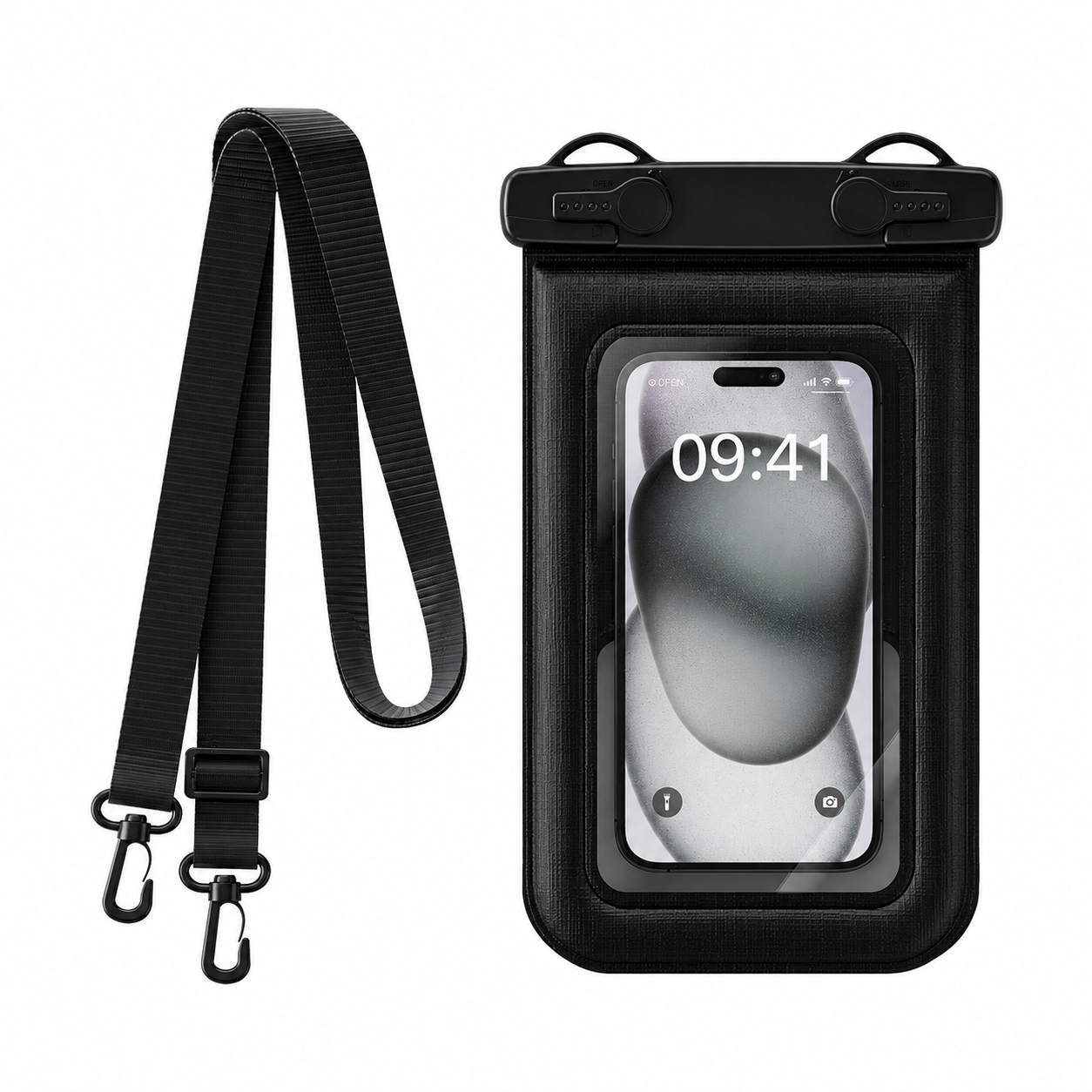 Custodia Galleggiante Impermeabile IPX8 per Smartphone con Chiusura Brevettata, Certificazione SGS, Touch Screen, Tracolla Regolabile e Colori Multipli – Compatibile fino a 7,2 Pollici-J010-2