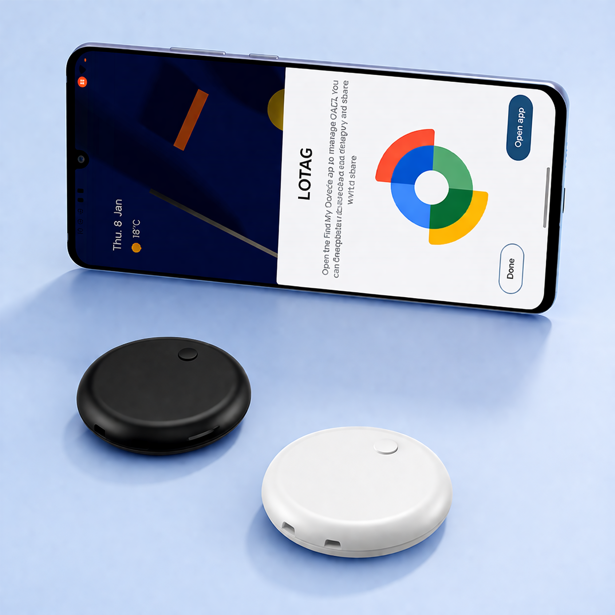 LOTAG Dispositivo Anti-Smarrimento – localizzatore compatibile con Android Google Find Hub, Ideale per Chiavi, Zaini, Animali e Altri Oggetti - F18
