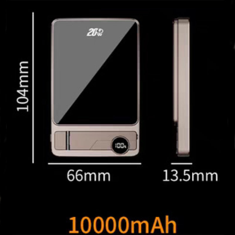 Power Bank MagSafe sottile 3 in 1 | Ricarica rapida 20W PD + Wireless 15W | 10000mAh in alluminio con supporto – F15-10K