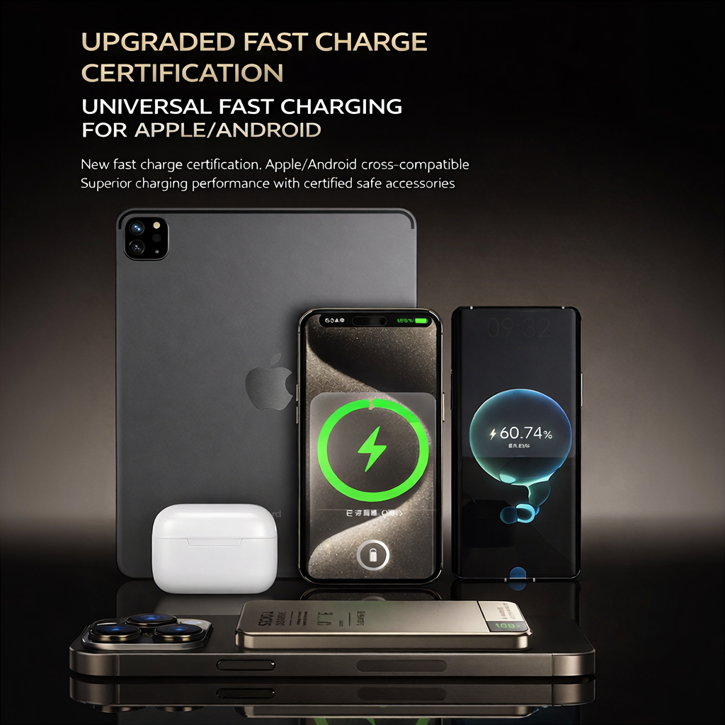 Power Bank Magnetico|Anti-surriscaldamento・Display LED|Design sottile e leggero|5000/10000mAh| Compatibile iPhone e Android – Q1/Q2