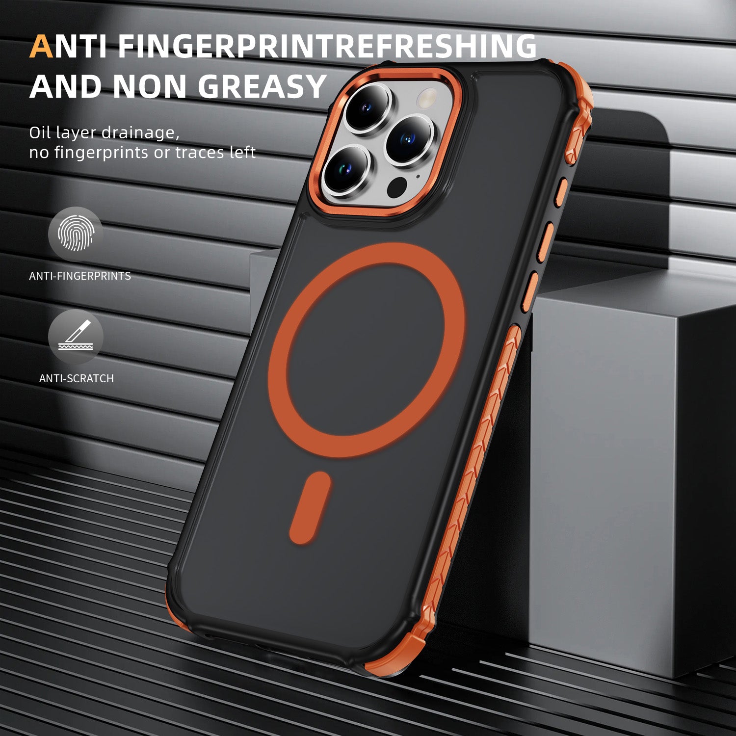 Cover anti-caduta per iPhone, con massima protezione, design elegante e moderno, compatibile con MagSafe - 7018