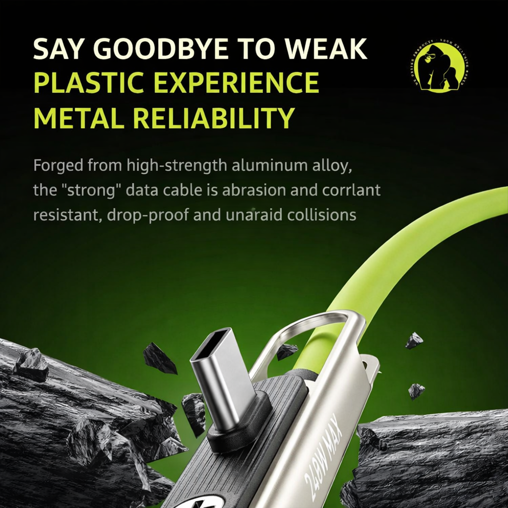 Cavo di ricarica rapida 240W 1.2M a doppia testa con supporto | USB + Type-C - WDC-81A