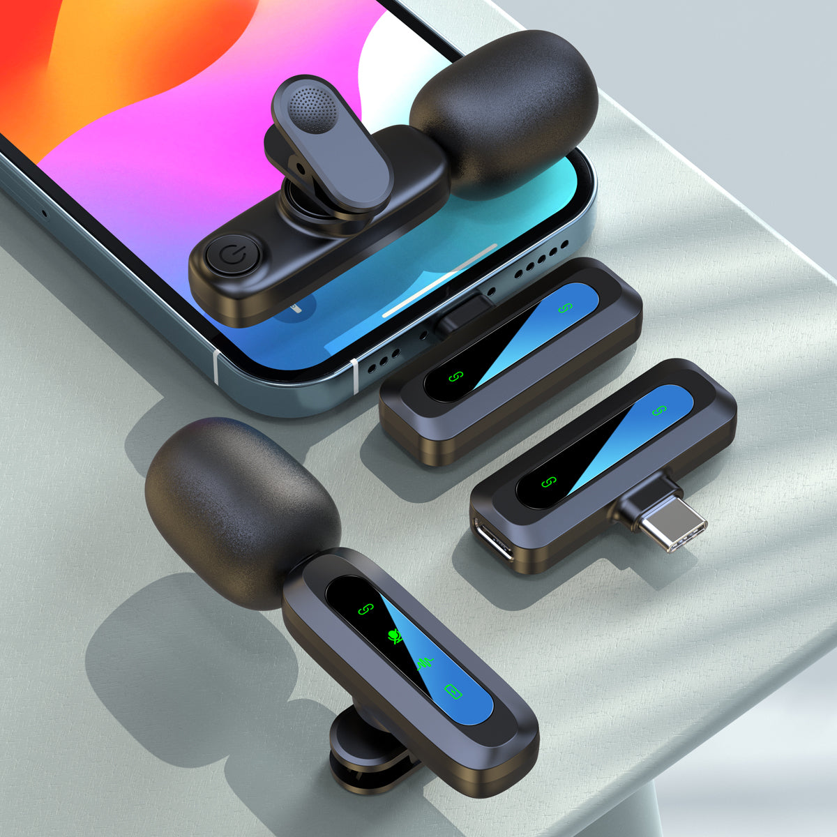 Microfono Lavalier Wireless 2.4G – Plug & Play con Riduzione del Rumore – Compatibile con iPhone & Android, ideale per TikTok Live, interviste e vlog - J3