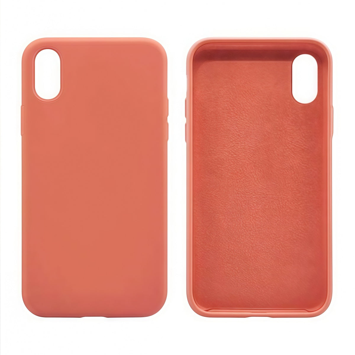 Cover per iPhone in silicone premium vellutato effetto pelle - Apricot/Albicocca - 6006