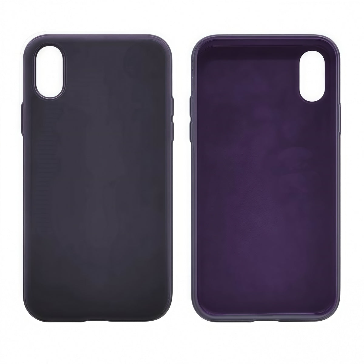 Cover per iPhone in silicone premium vellutato effetto pelle - prugna scuro/Elderberry - 6006