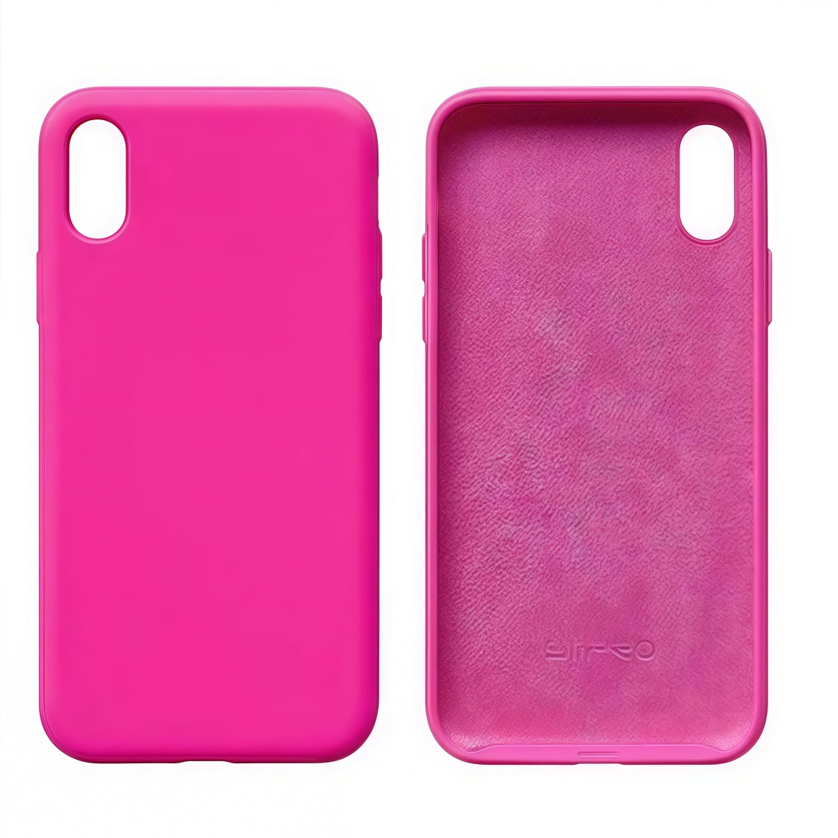 Cover per iPhone in silicone premium vellutato effetto pelle - Fucsia - 6006