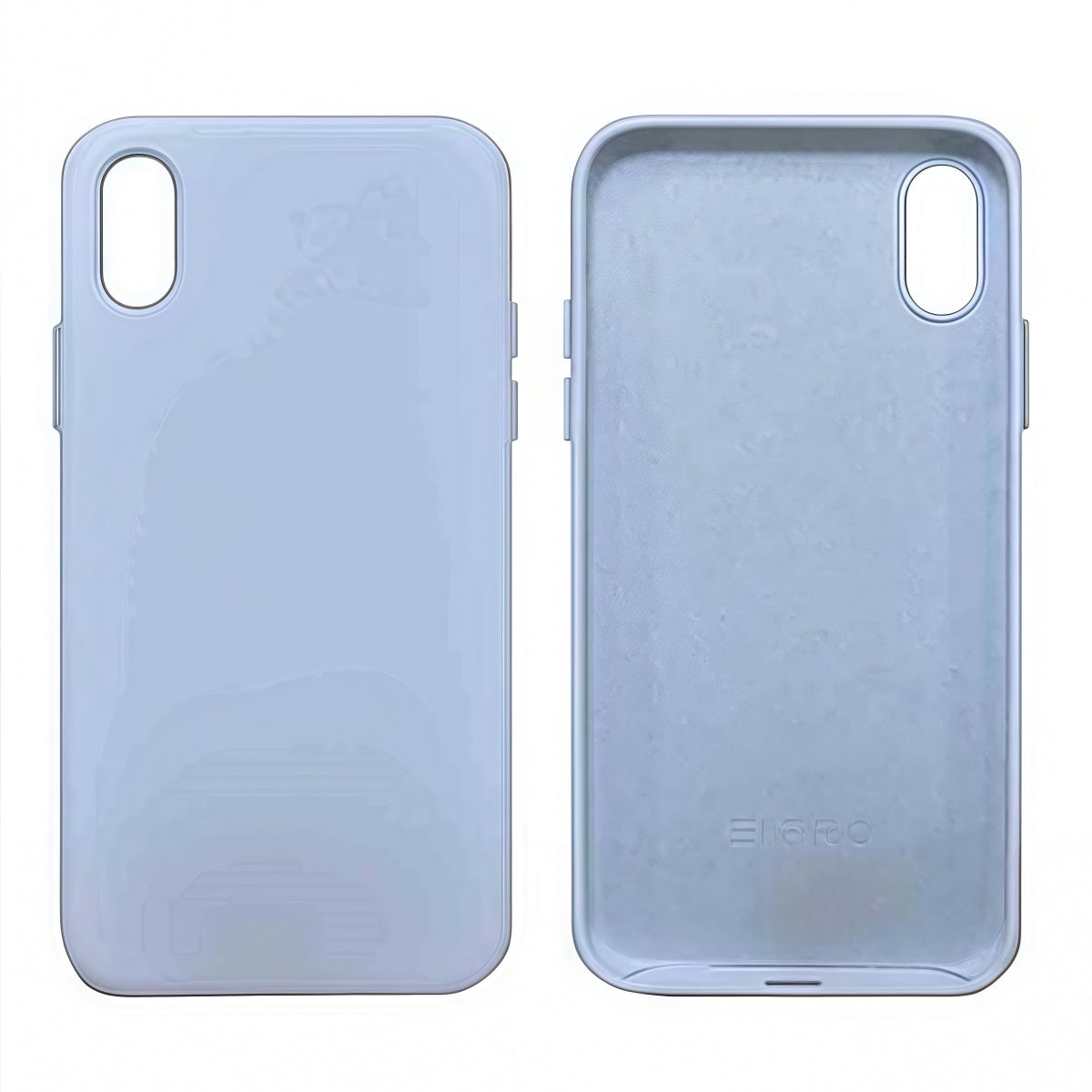 Cover per iPhone in silicone premium vellutato effetto pelle- Blu Cielo/Skublue- 6006
