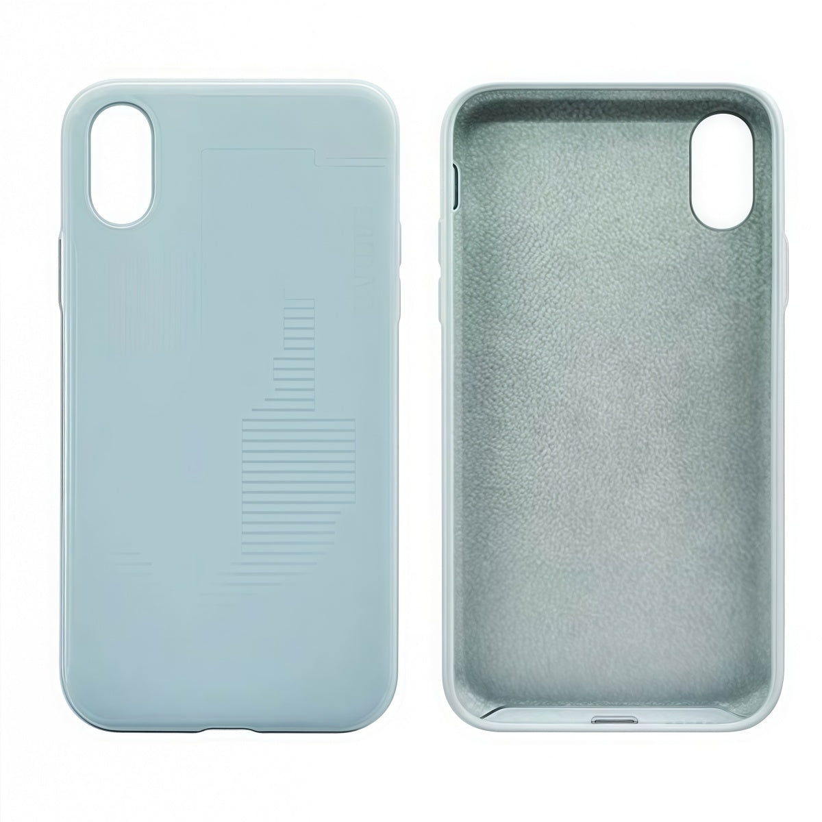 Cover per iPhone in silicone premium vellutato effetto pelle -Turchese/Turquoise - 6006