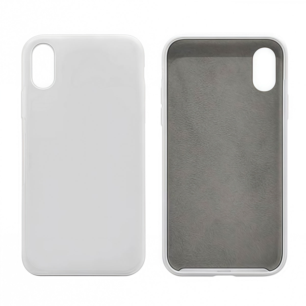 Cover per iPhone in silicone premium vellutato effetto pelle- Bianco/White- 6006