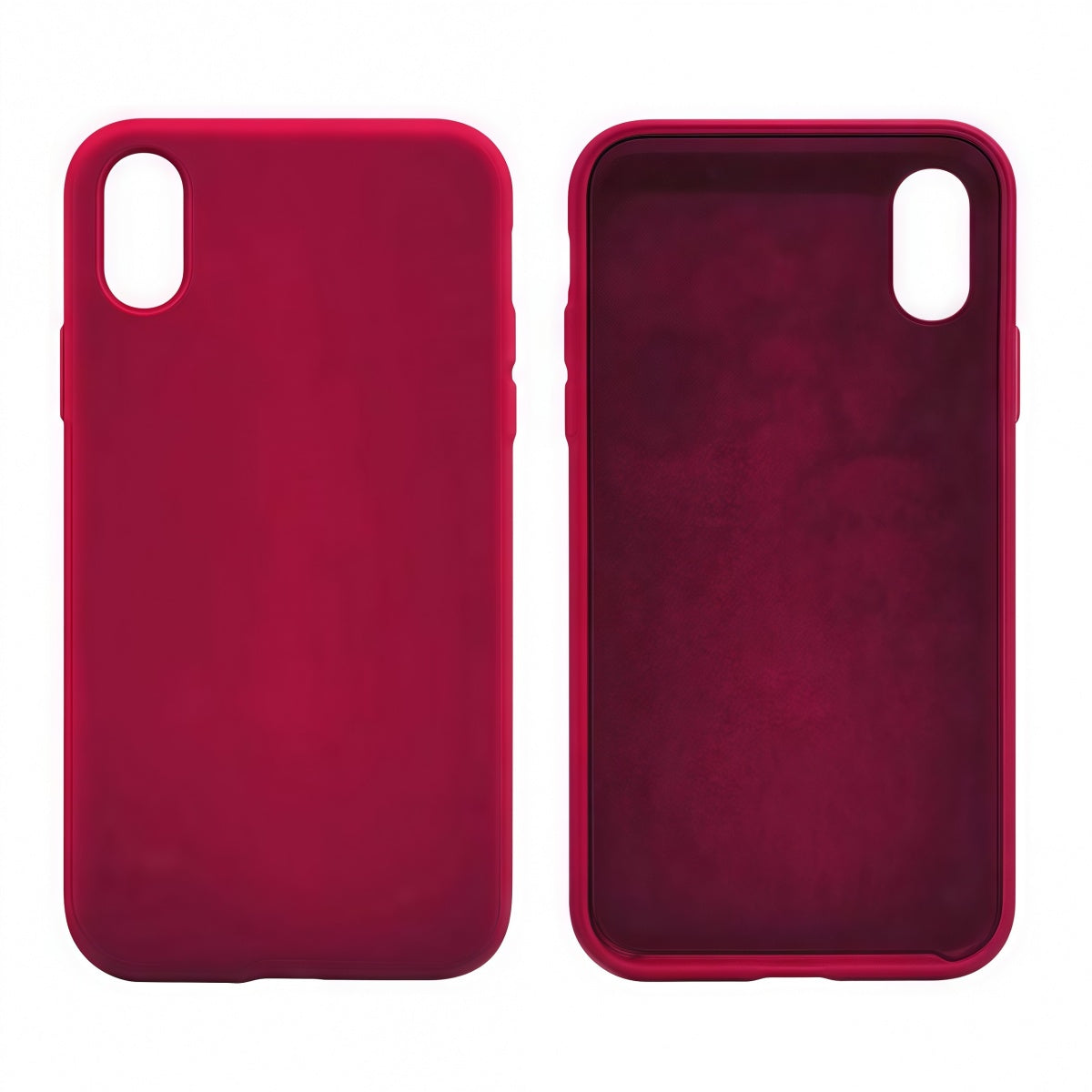 Cover per iPhone in silicone premium vellutato effetto pelle -Rosso Vino/Winred - 6006