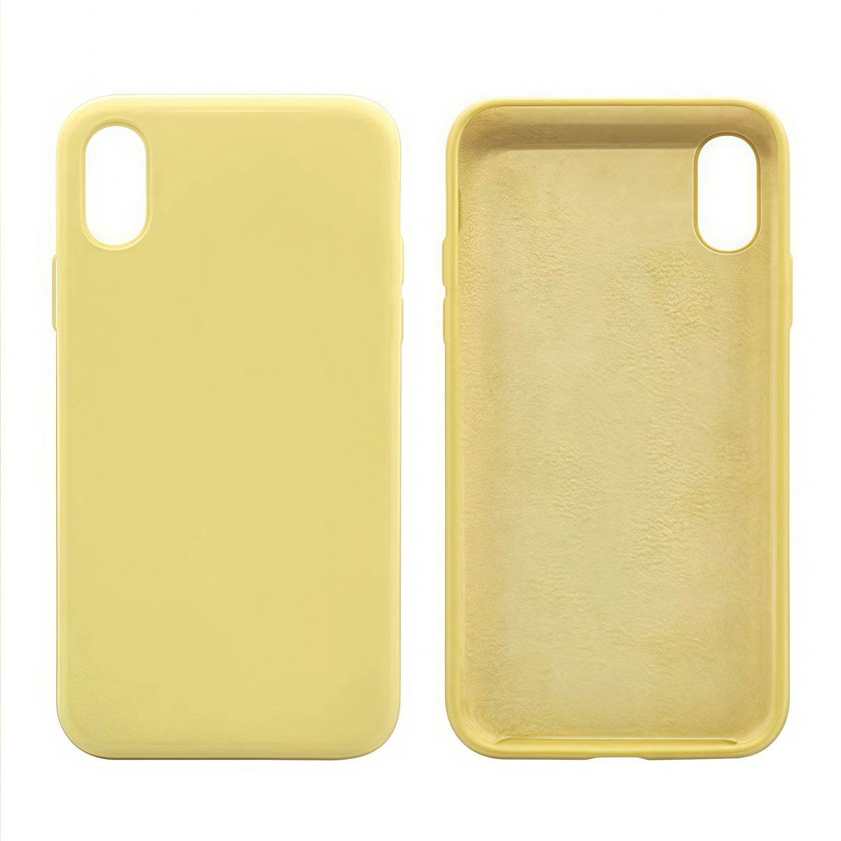 Cover per iPhone in silicone premium vellutato effetto pelle-Giallo/Yellow - 6006