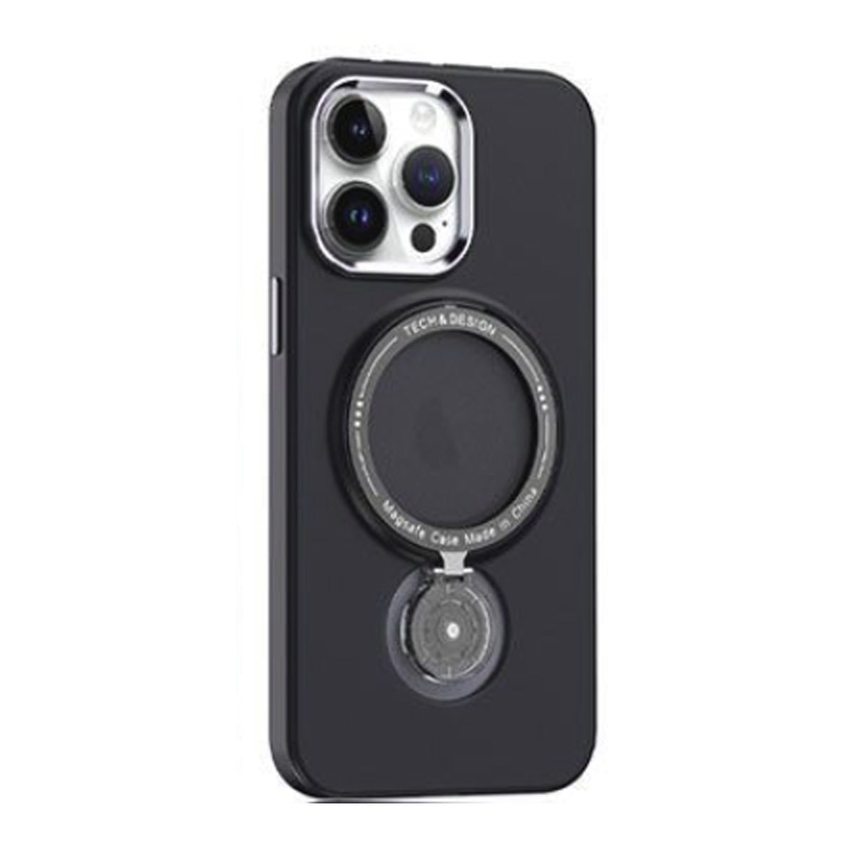Cover per iPhone trasparente effetto fumé antiurto, compatibile con MagSafe e dotata di supporto in policarbonato - 7005