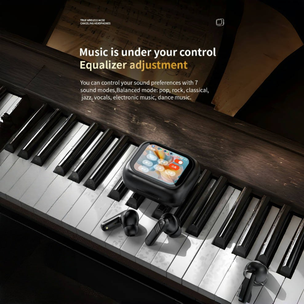 Auricolari Bluetooth LX10 con Schermo LED a Colori | Traduzione AI, Cancellazione Attiva del Rumore & Controllo Touch Intelligente M6