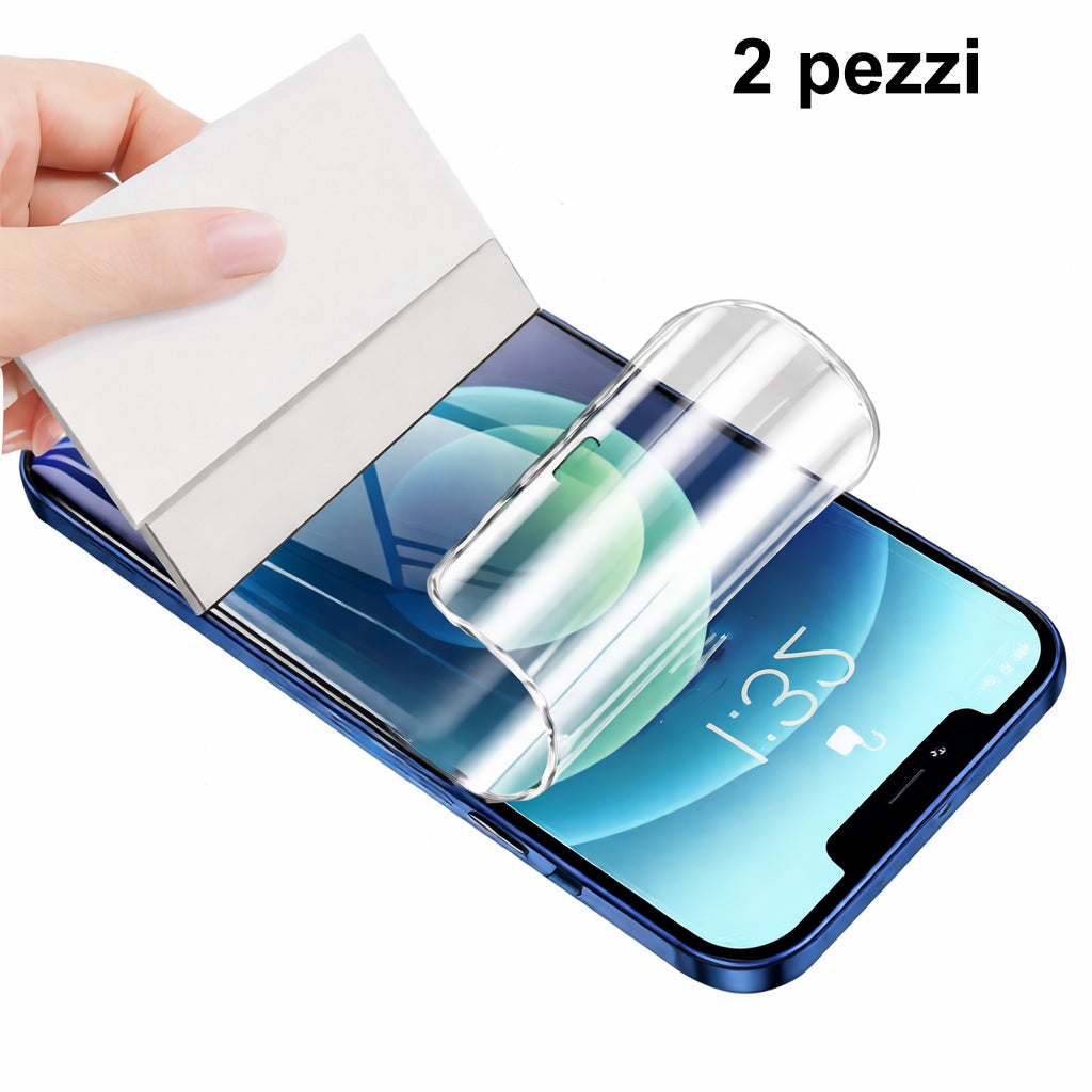 2 Pezzi Pellicola protettiva in idrogel morbida, tatto più confortevole, anti-urto e anti-impatto, autorigenerante