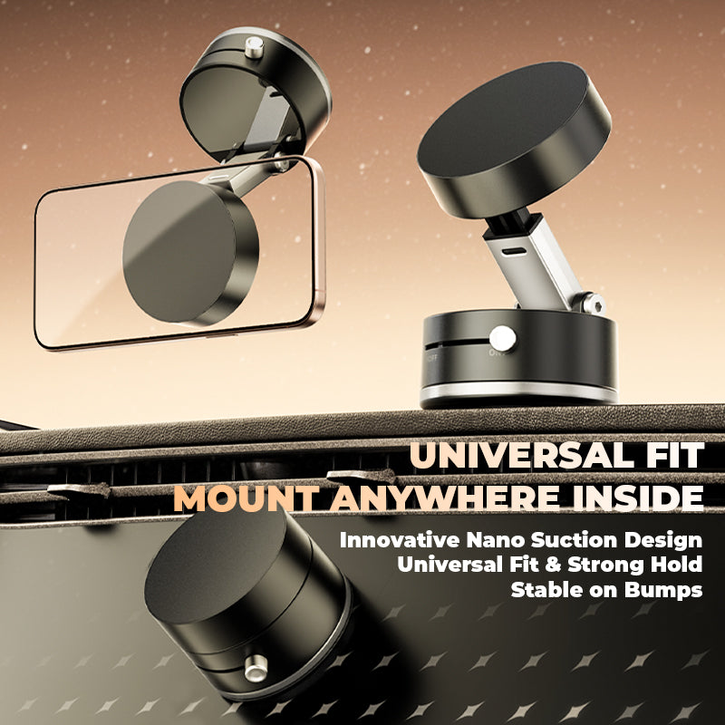 NanoVac – Il Supporto Magnetico di nuova generazione con Tecnologia Nano + Vuoto, Compatibile con Tutti gli Smartphone, Pieghevole e Resistente, Perfetto per Auto, Casa e Ufficio Mod. A2 Pro