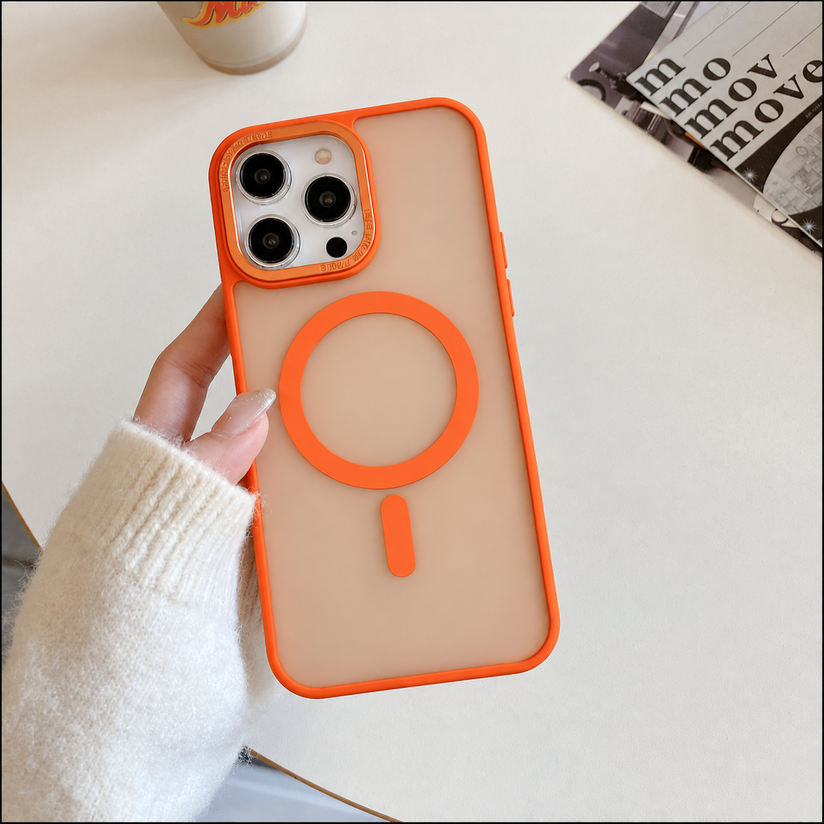 Cover per iPhone - Trasparente effetto fumé - Soft touch + Anti impronte - compatibile per magsafe - 6030