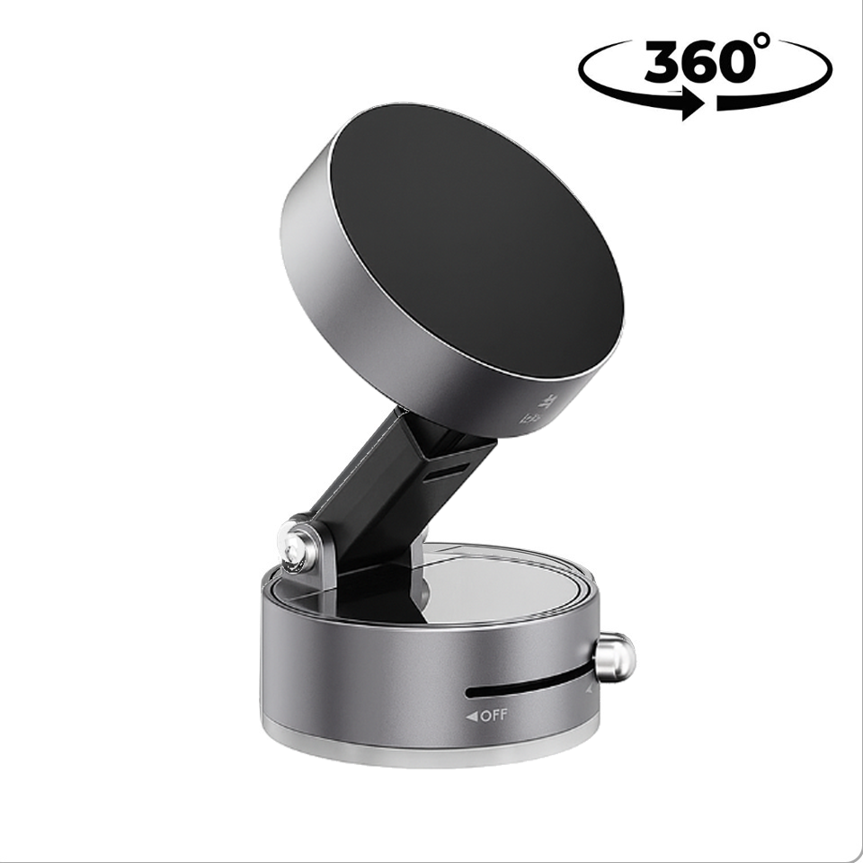 Mediatech Supporto magnetico per smartphone con ventosa a vuoto, pieghevole e salvaspazio — perfetto per auto, casa e scrivania - A3
