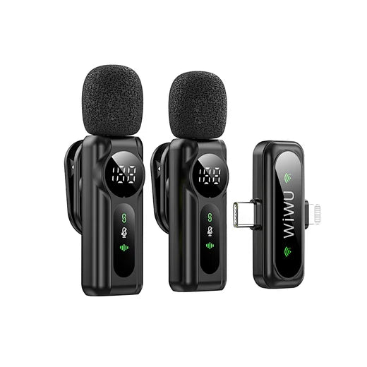 Microfono Lavalier Wireless Doppio – Audio Pro per Video e Live - Wi-WM007