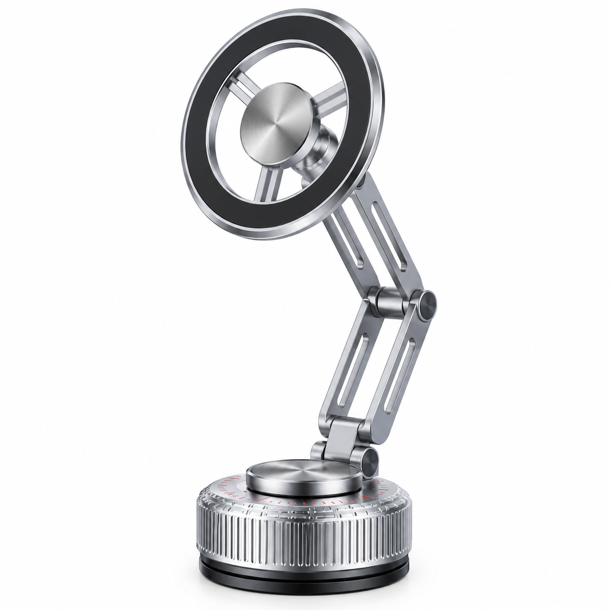 Supporto Magnetico a Ventosa in Metallo, Pieghevole e Regolabile, Rotazione a 360°, Multisuperficie per Auto, Casa e Ufficio, Ideale per Cruscotti e Superfici Lisce – X2-102