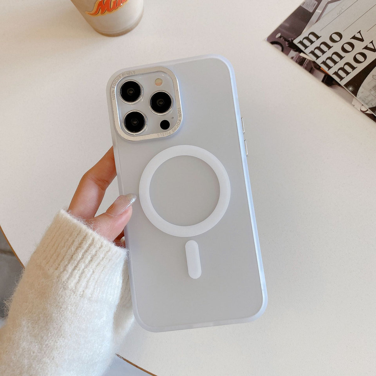 Cover per iPhone - Trasparente effetto fumé - Soft touch + Anti impronte - compatibile per magsafe - 6030
