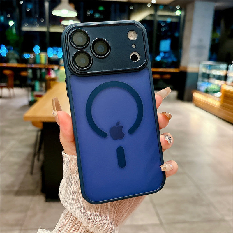 Cover per iPhone con Protezione Fotocamera, Trasparente Effetto Fumé, Compatibile con MagSafe – 6048