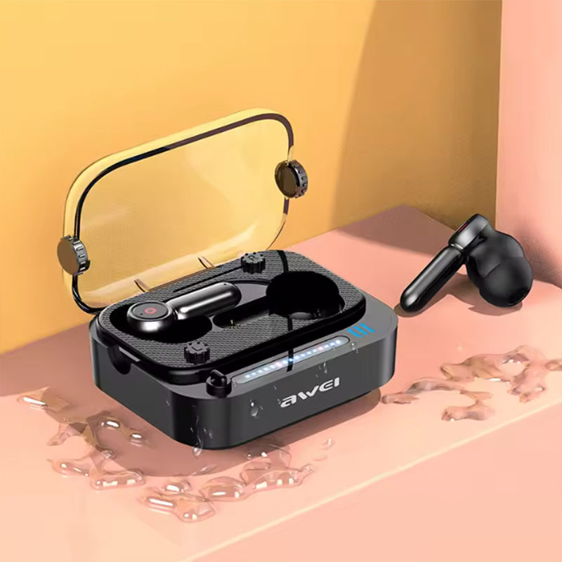 Awei T58 ANC – Auricolari Wireless Bluetooth 5.3 🎶 | Cancellazione Rumore Attiva 🔇 | 300H Autonomia 🔋 | IPX6 Sport 💦 | Custodia LED Futuristica ✨